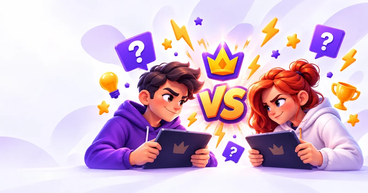 Kvízov.cz — dva hráči proti sobě v online duelu, ilustrace z úvodní stránky webu